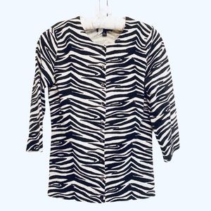 Bloomingdale’s Aqua 100% Cashmere Animal Print Sweater Sz S